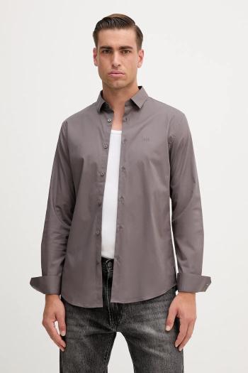 Košeľa Armani Exchange šedá farba, regular, s klasickým golierom, 8NZC31 ZN28Z