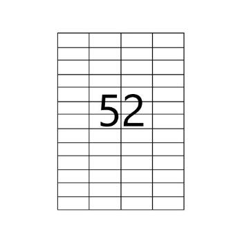 Samolepiace etikety 52,5 x 21,2 mm, 52 etikiet, A4, 100 listov
