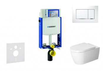 GEBERIT - Kombifix Modul na závesné WC s tlačidlom Sigma30, biela/lesklý chróm + Duravit ME by Starck - WC a doska, Rimless, SoftClose 110.302.00.5 NM5