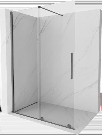 MEXEN/S Velar Sprchová zástěna posuvná Walk-in 140 x 200, transparent 8 mm, grafit metal 871-140-000-03-95