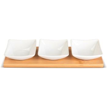 Lamart LT9217 4-dielna súprava servírovacíchmisiek Bambus, 26 x 8 cm