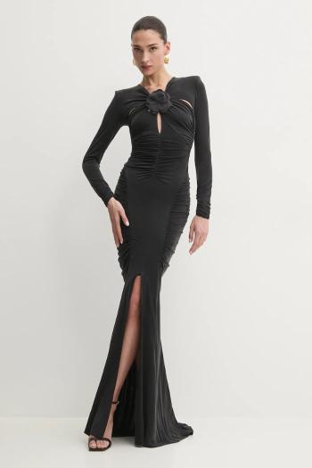 Šaty Elisabetta Franchi čierna farba, midi, priliehavé, ABR3251E2