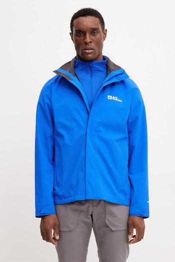 Nepremokavá bunda Jack Wolfskin Trailtime 2L pánska, fialová farba, A63903