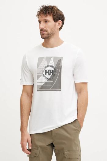 Športové tričko Helly Hansen Race Graphic biela farba, s potlačou, 34419