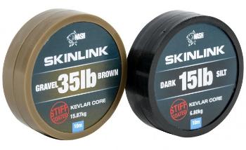Nash náväzcová šnúrka obalená skinlink stiff 10 m silt tmavá-priemer 35 lb / nosnosť 15,87 kg
