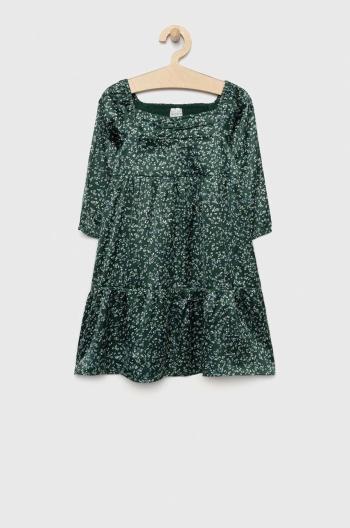 Dievčenské šaty Abercrombie & Fitch zelená farba, midi, áčkový strih