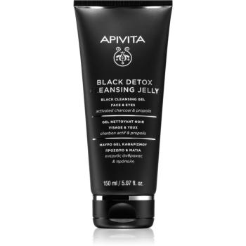 Apivita Cleansing Black Detox Cleansing Gel čistiaci gél s aktívnym uhlím na tvár a oči 150 ml