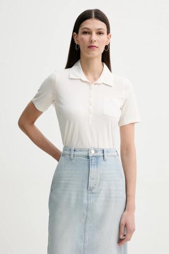 Bavlnené polo tričko Marc O'Polo dámske, béžová farba, 503205553037