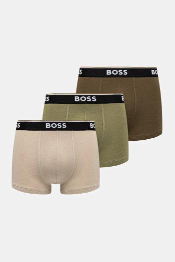 Boxerky BOSS 3-pak pánske, zelená farba, 50531684
