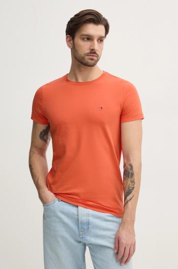 Tričko Tommy Hilfiger pánske, oranžová farba, jednofarebné, MW0MW10800