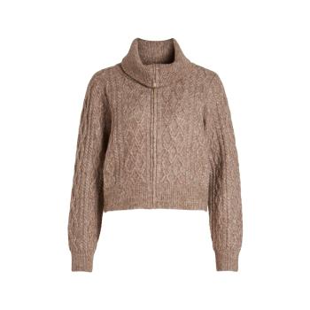 Vila  Solange Cardigan L/S - Brown Lentil  Svetre Hnedá