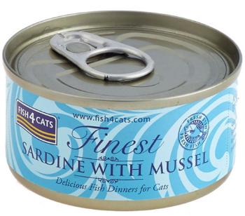 FISH4CATS Konzerva pre mačky Finest sardinka s mušľami 70g