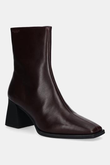 Kožené členkové topánky Vagabond Shoemakers HEDDA bordová farba, na podpätku, 5002-001-44