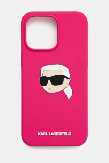 Puzdro na mobil Karl Lagerfeld iPhone 15 Pro Max 6.7 ružová farba, KLHMP15XSKHPPLF