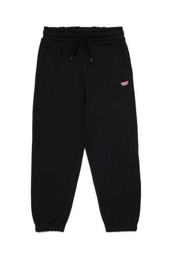 Detské bavlnené tepláky Diesel PGINND TROUSERS čierna farba, jednofarebné, J02235