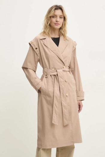Trenčkot Answear.LAB dámsky, béžová farba, prechodný, oversize