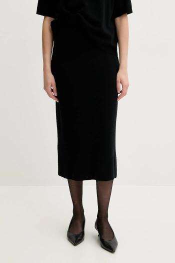 Sukňa Weekend Max Mara čierna farba, midi, rovný strih, 2515301011600