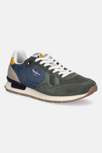 Tenisky Pepe Jeans BRIT CAMP M pánske, zelená farba, PMS40030