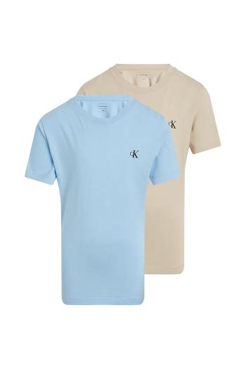 Detské bavlnené tričko Calvin Klein Jeans 2-pak jednofarebné, IB0IB01093