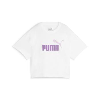 Puma  GRILS LOGO CROPPED TEE  Tričká s krátkym rukávom Biela