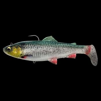 Savage gear gumová nástraha 4d rattle shad trout sinking green silver - 20,5 cm 120 g