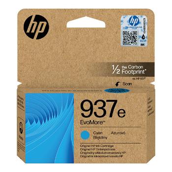 HP originál ink EvoMore 4S6W6NE, HP 937e, cyan, 1650str., azurová