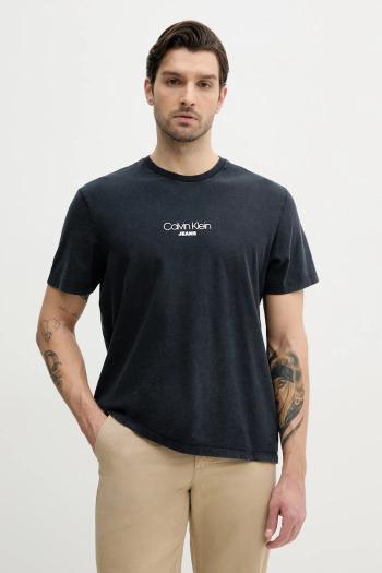 Bavlnené tričko Calvin Klein Jeans pánske, tmavomodrá farba, s potlačou, LV04RB824G
