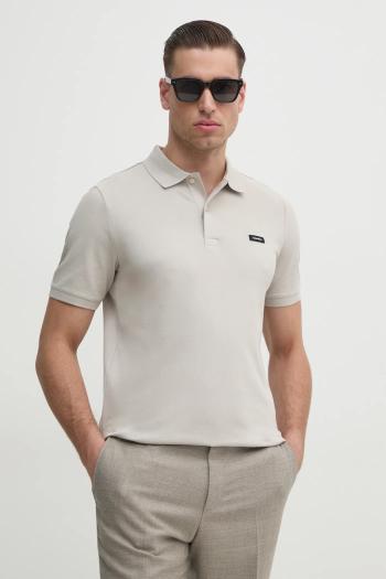 Polo tričko Calvin Klein pánske, šedá farba, jednofarebné, K10K111196