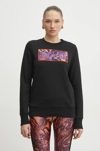 Bavlnená mikina Versace Jeans Couture dámska, čierna farba, s potlačou, 78HAIE04 CF00E