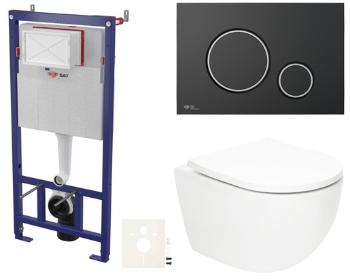 Závesný wc set SAT Fusion do ľahkých stien / predstenové vírové splachovanie SIKOSSTORFU78
