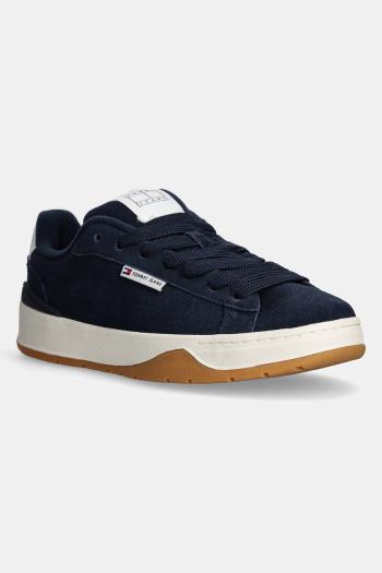 Semišové tenisky Tommy Jeans SKATER SNEAKER tmavomodrá farba, EM0EM01607