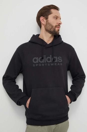 Mikina adidas pánska, čierna farba, s kapucňou, s nášivkou, IW1202