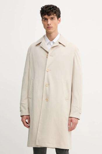 Kabát Tommy Hilfiger pánsky, béžová farba, prechodný, SQTHL4031.SQTH523