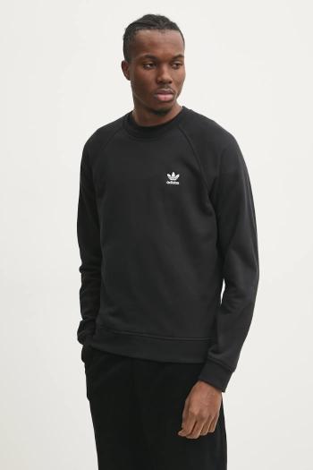 Bavlnená mikina adidas Originals Essential pánska, čierna farba, jednofarebná, JD2412