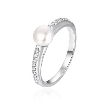 Agato Elegantný strieborný prsteň s pravou perlou AGT-R08W 58 mm
