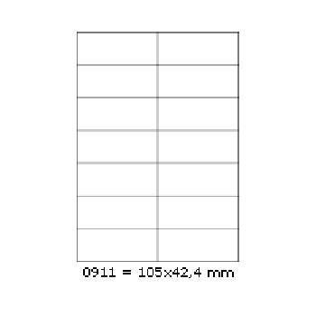 Samolepiace etikety 105 x 42,4 mm, 14 etikiet, A4, 100 listov