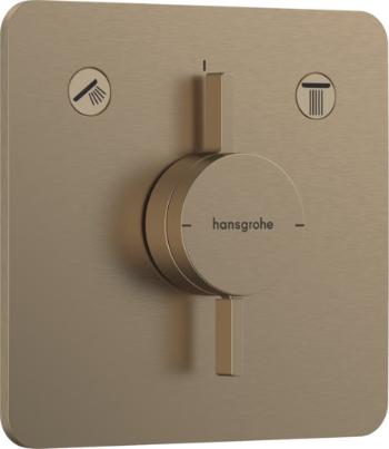 Sprchová a vaňová batéria Hansgrohe DuoTurn Q bez podomietkového telesa kartáčovaný bronz 75414140