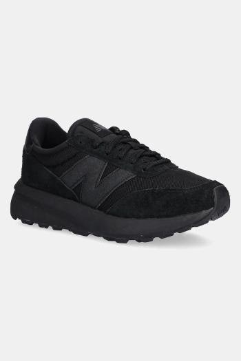 Semišové tenisky New Balance 370 čierna farba, U370AJ