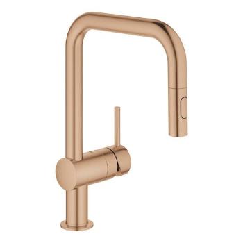 Drezová batéria GROHE Minta s vyťahovacou spŕškou, 2 prúdy Warm Sunset 32322DL2