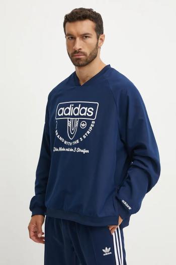 Mikina adidas Originals pánska, tmavomodrá farba, s nášivkou, IW3245