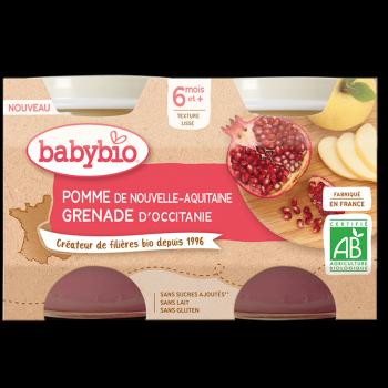 BABYBIO Jablko s granátovým jabĺčkom 2 x 130 g
