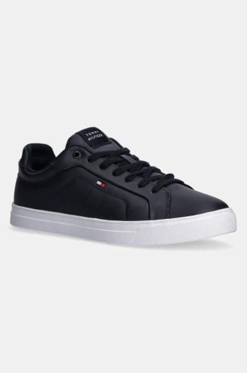 Kožené tenisky Tommy Hilfiger ICON COURT LTH FLAG ESS tmavomodrá farba, FM0FM05317