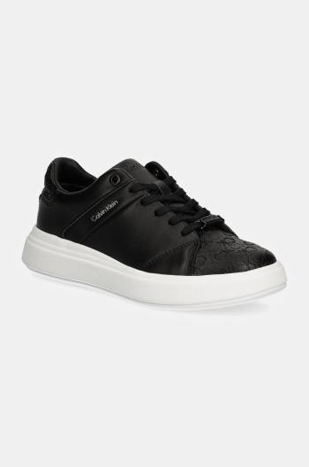 Topánky Calvin Klein CUPSOLE LACE UP MONO MIX dámske, čierna farba, HW0HW02218