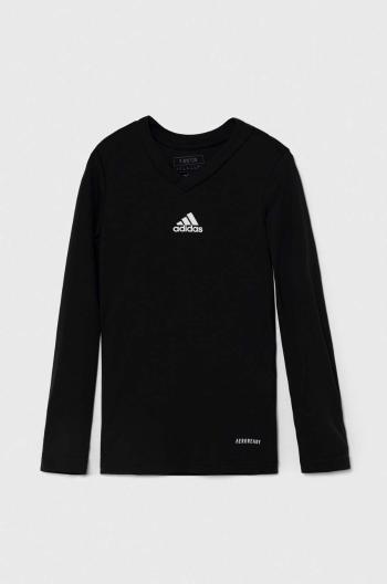 Detské tričko s dlhým rukávom adidas Performance TEAM BASE TEE čierna farba, s potlačou, GN5710
