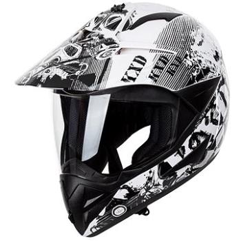 A-Pro SLINGSHOT Grafica – biela enduro cestná prilba (motonad02785)