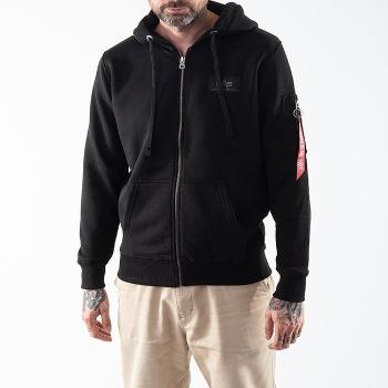 Pánska mikina Alpha Industries Back Print Zip Hoodie Black - XS