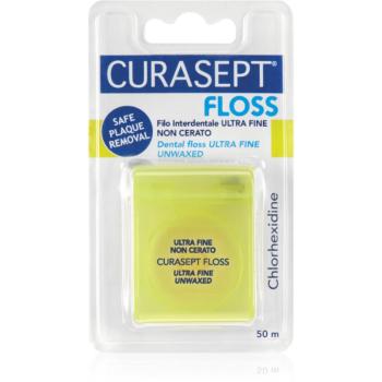 Curasept Dental Floss Ultra Fine Unwaxed nevoskovaná dentální nit s antibakteriální přísadou 50 m