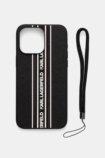 Puzdro na mobil Karl Lagerfeld iPhone 15 Pro Max čierna farba, KLHCP15XPAMSCNSP