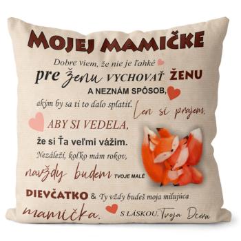 Vankúš Mojej mamičke - líšky (Veľkosť: 40 x 40 cm)