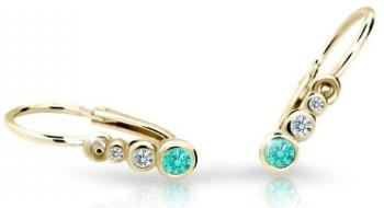 Cutie Jewellery Zlaté detské náušnice C2255-10-X-1 svetlo zelená